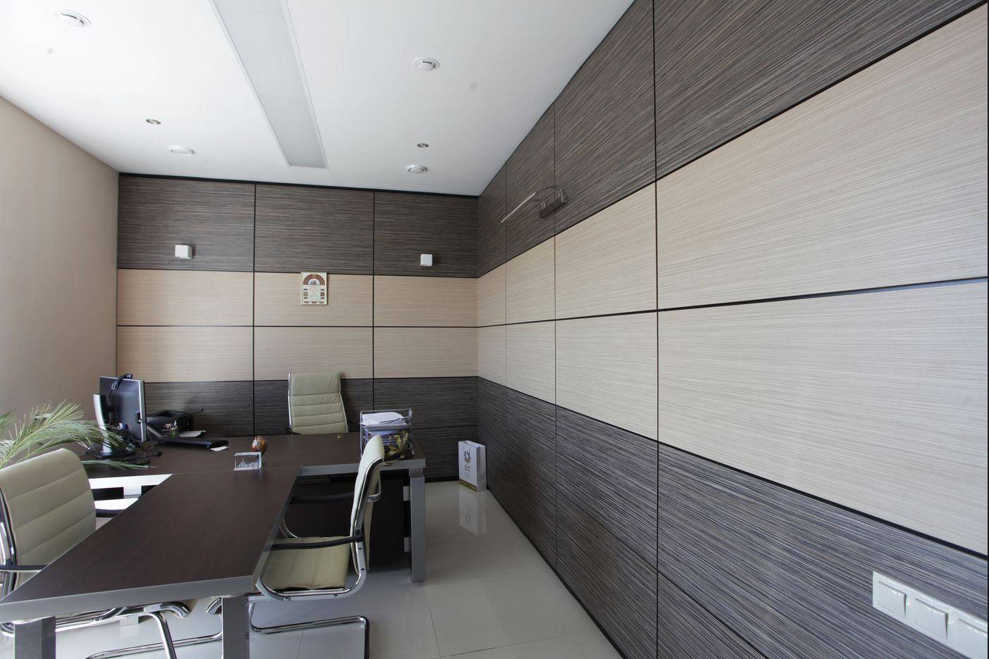 Декоративные стеновые панели для внутренней отделки офиса из ЛДСП в .